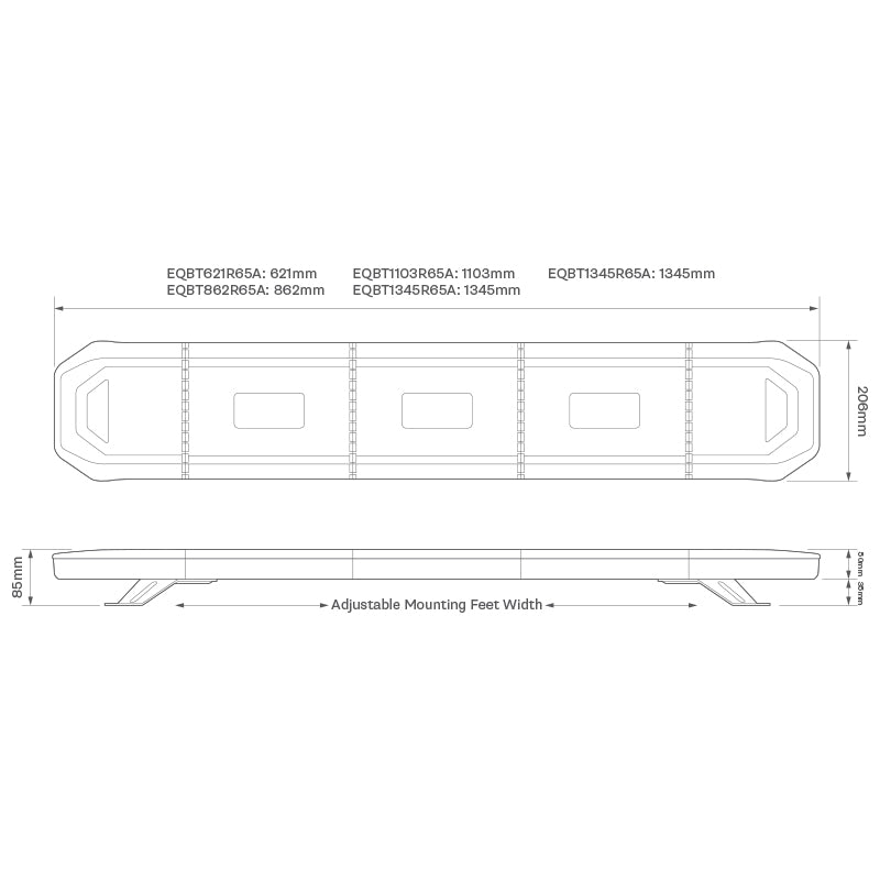 Blixtljusramp Amber ElectraQuip EQ-BT1345R65A